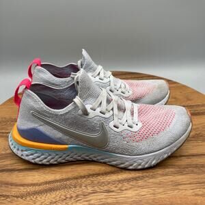 Nike Epic React Flyknit 2 Shoes Youth Boys 6.5Y Gray Running Comfort Walking Gym
